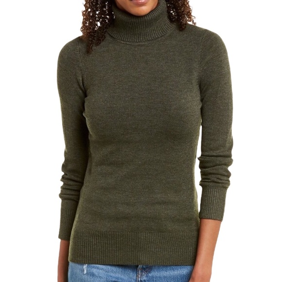 French Connection Sweaters - FRENCH CONNECTION Olive Green Babysoft Turtleneck Sweater NWT